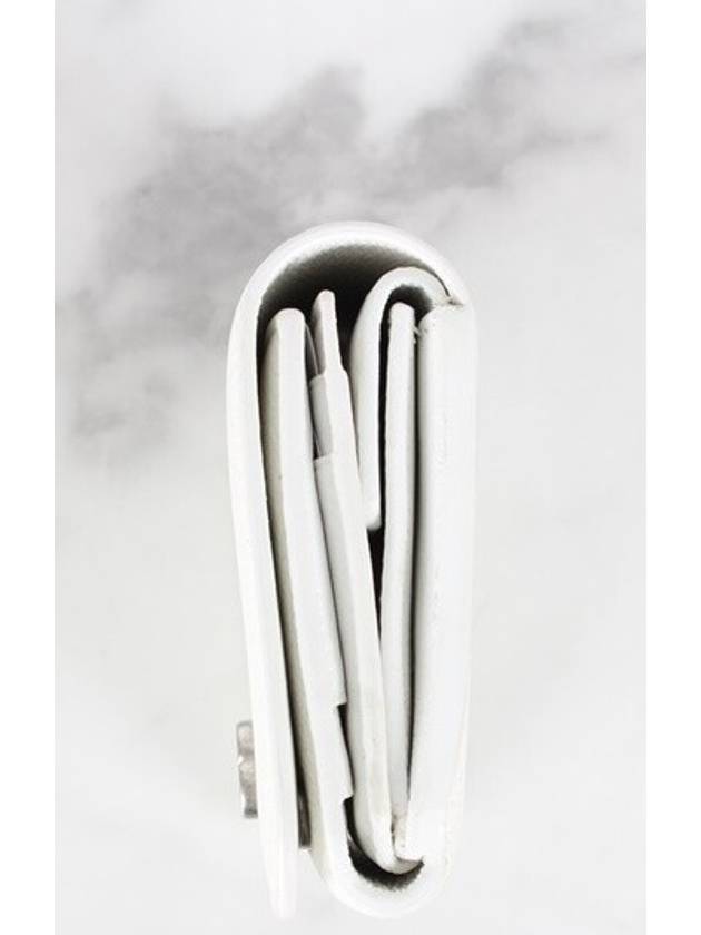 Luxury Balenciaga  BB silver bi fold wallet white