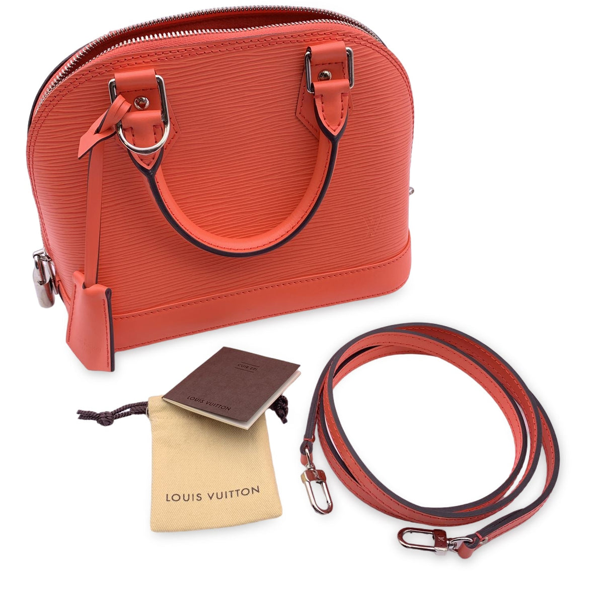 LOUIS VUITTON Poppy Epi Leather Alma Bb Bag Handbag With Strap