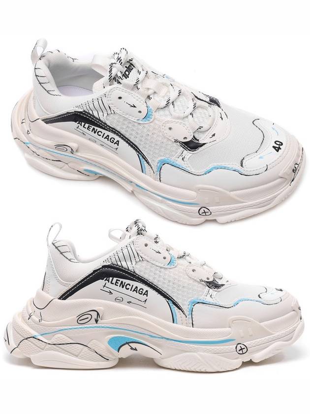 Luxury Balenciaga  Triple S Sketch All Over Logo Low Top Sneakers White