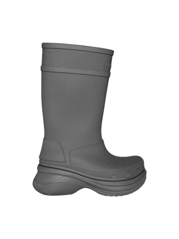 Luxury Balenciaga  42 BB x Crocs Men s Clog Logo Rubber Boots Gray