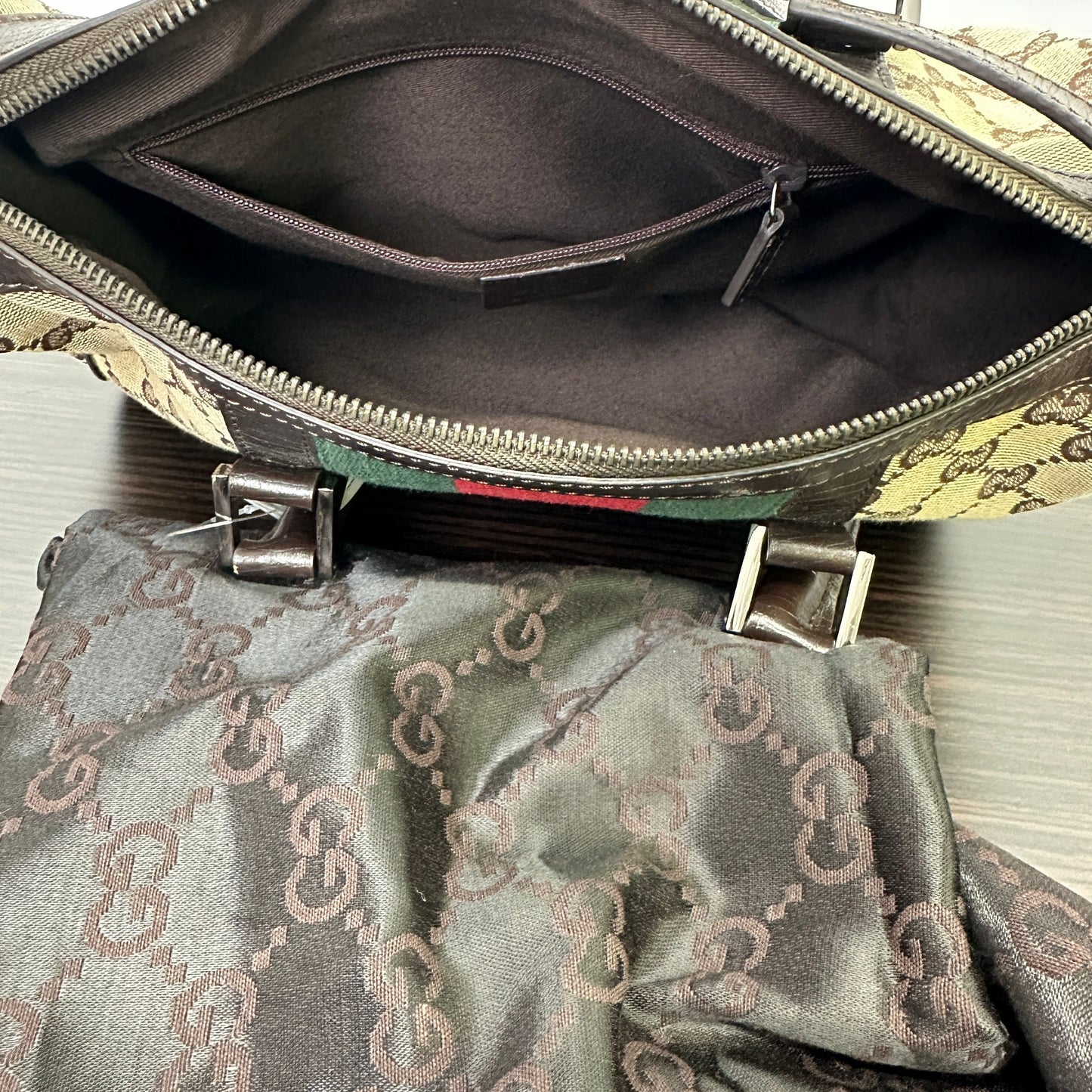 Gucci GG Canvas Boston Vintage - Brown Handle Bags, Handbags LB