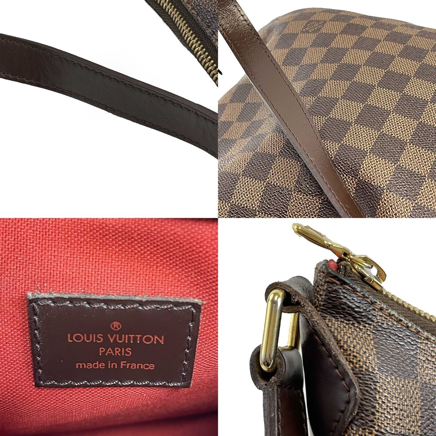 LOUIS VUITTON Excellent Damier Ebene Bloomsbury PM Brown Crossbody Bag