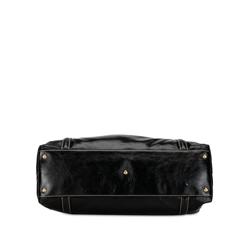 Gucci  Bride Double G Sy Line Tote Bag 162094 Black G Patent Leather  Gucci