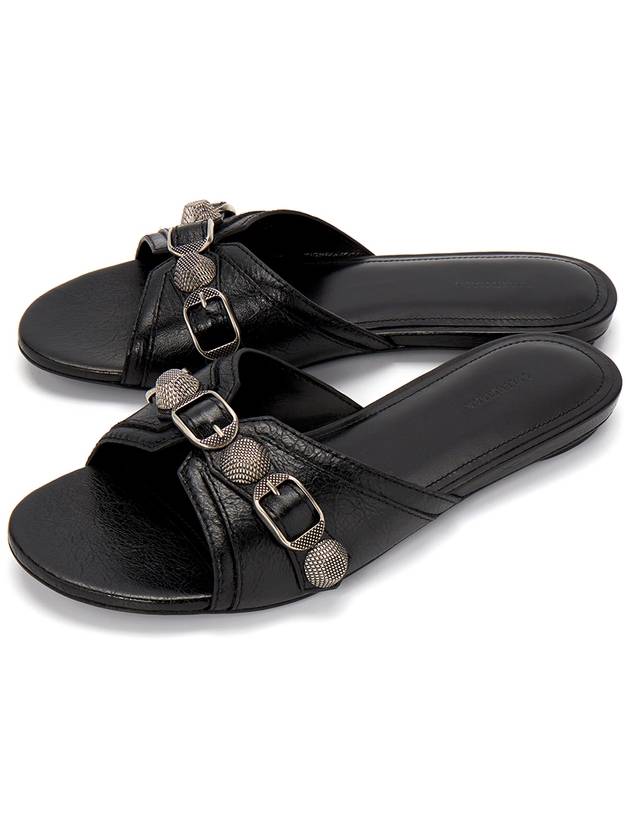Luxury Balenciaga  Cagole Flat Slipper Black
