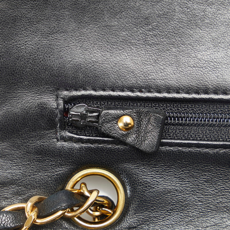 Chanel Mattress 23 Double Flat Gold  Chain houlder Bag Black  S  Chanel