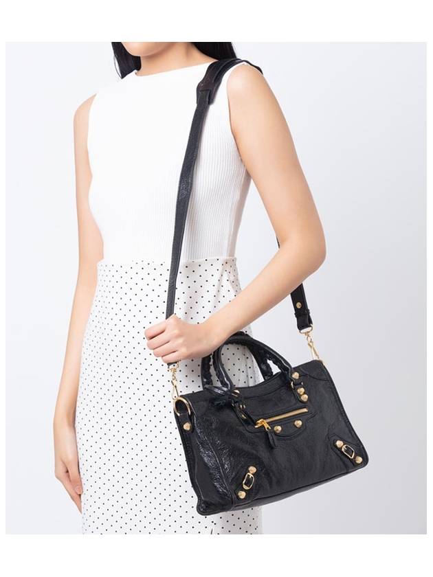 Luxury Balenciaga  Giant Motor City Small Shoulder Bag Black Gold