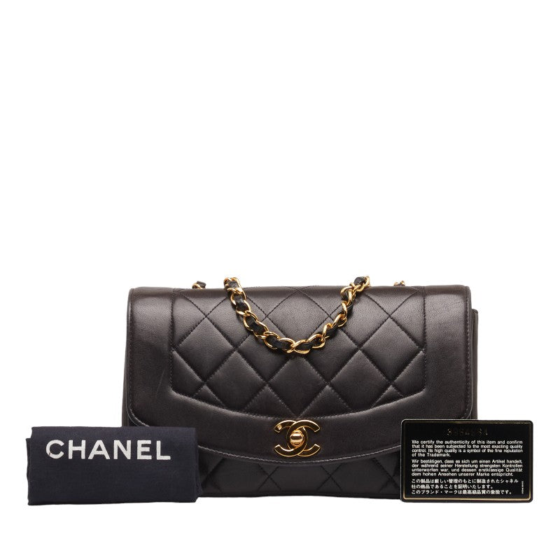 Chanel Matrasse Diana 23 Chain Shoulder Bag Black  S Leather  Chanel