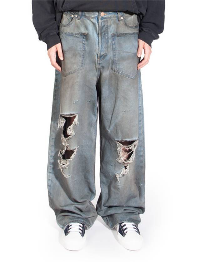 Luxury Balenciaga  Bootcut Wide Jean Blue