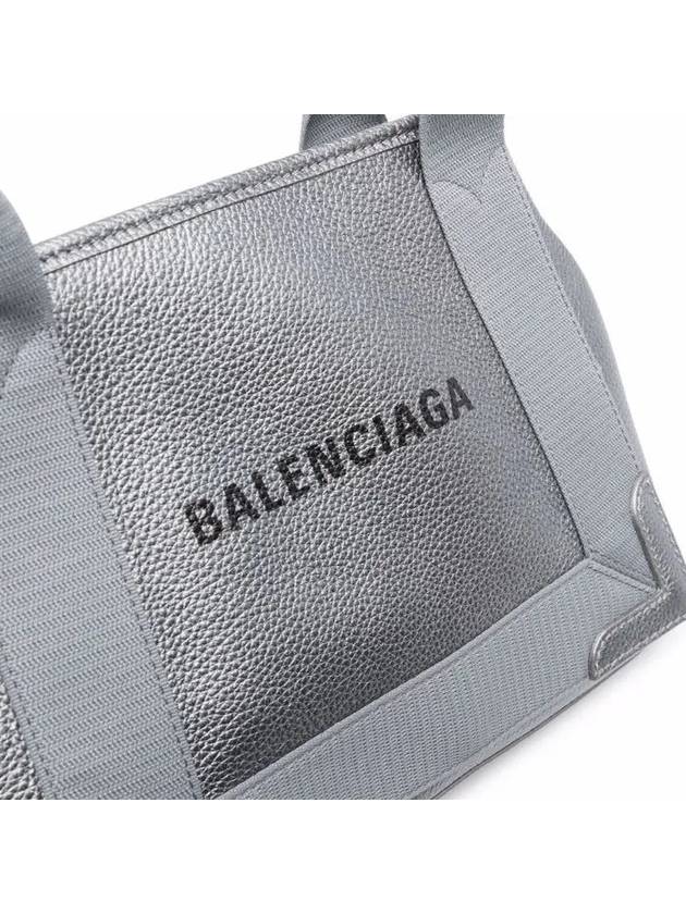 Luxury Balenciaga  Navy Cabas XS Leather Tote Bag Grey