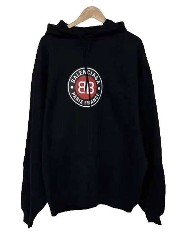 Luxury Balenciaga  Men's Logo Hoodie Black