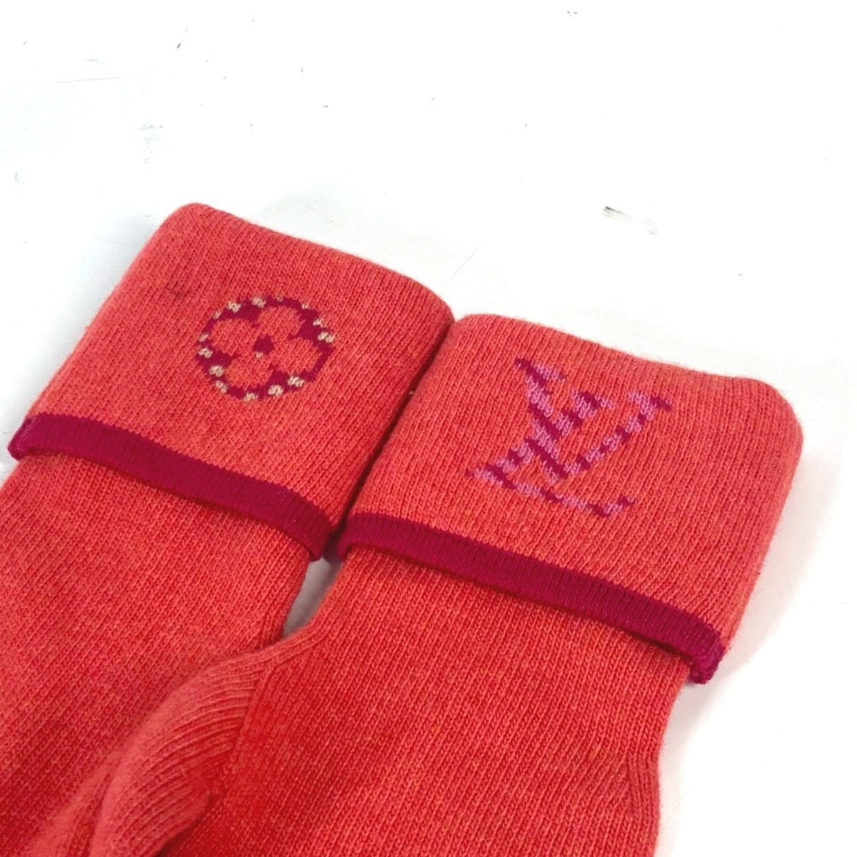 Louis Vuitton pink  Color Wool Cashmere Warm Gloves