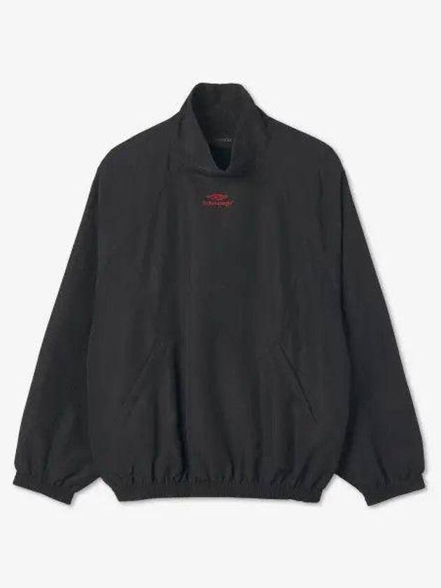 Luxury Balenciaga  Embroidery Logo Sports Icon Track Jacket Black