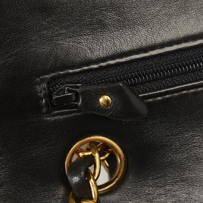Chanel Matrases 25 Double Flap Chain Shoulder Bag Black Leather  Chanel