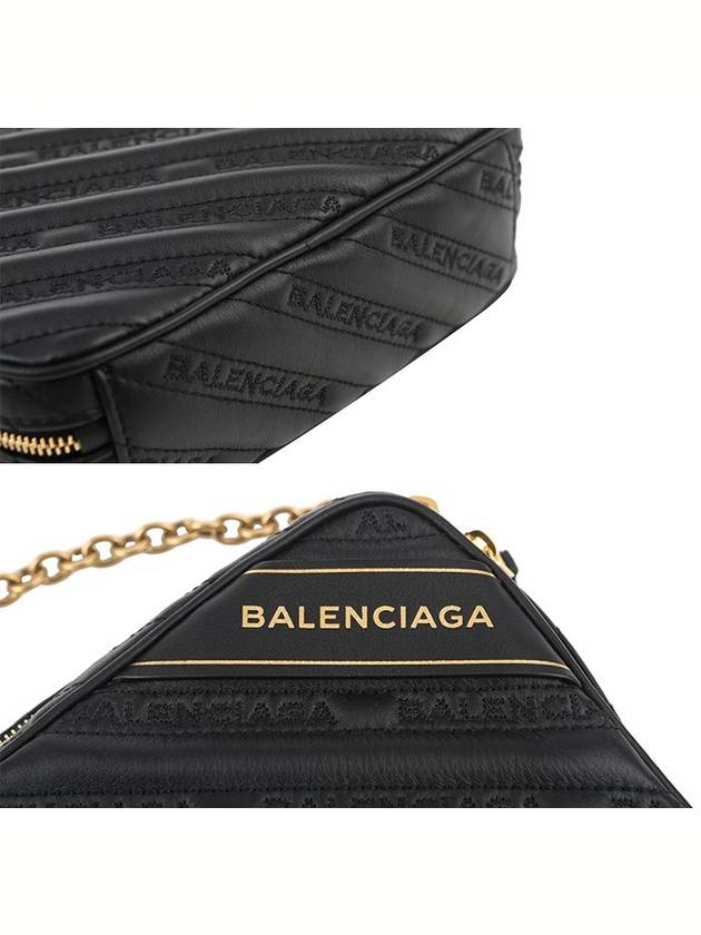 Luxury Balenciaga  Blanket Reporter Chain Cross Bag Black