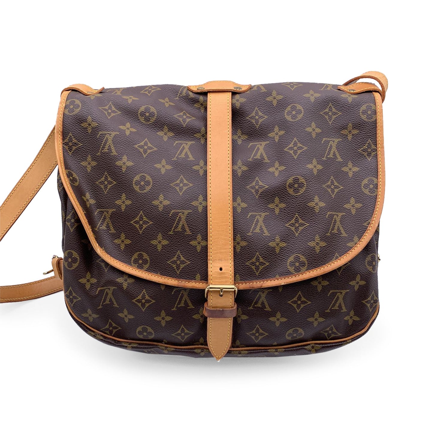 LOUIS VUITTON Vintage Monogram Canvas Saumur 35 Crossbody Bag