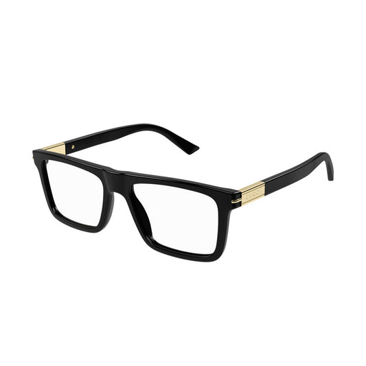 Gucci Eyeglasses Square Full Rim, Black Frame and Clear Demo Lenses Lens GG1504O005