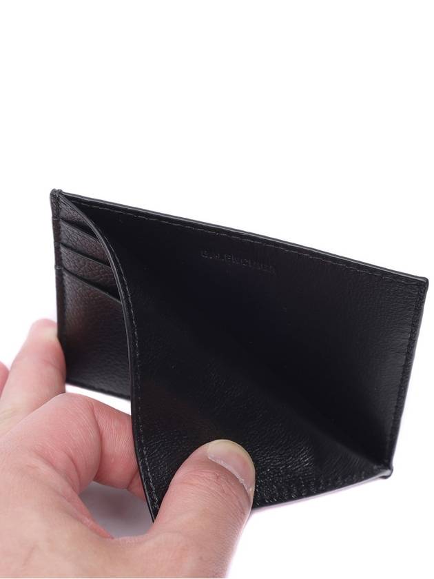 Luxury Balenciaga  Logo Print Leather Card Wallet