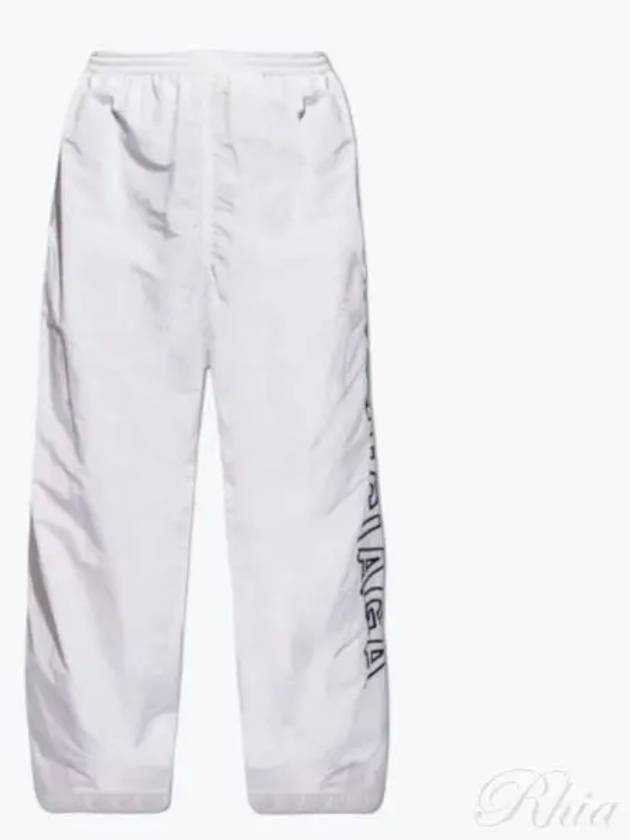 Luxury Balenciaga  Embroidered Logo Polyester Wide Track Pants White