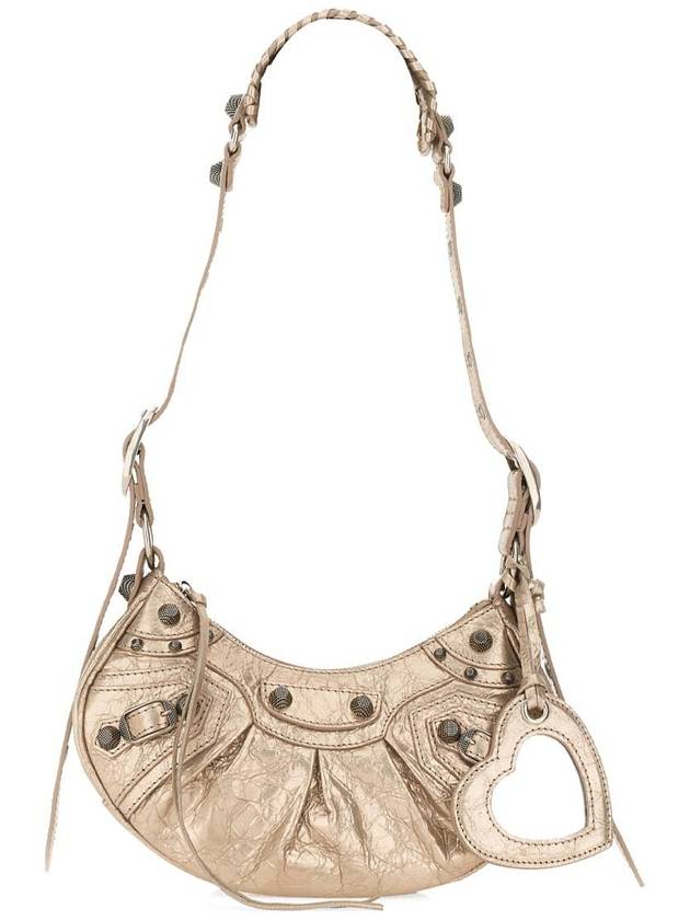 Luxury Balenciaga  Metallic Le Cagol XS Lambskin Shoulder Bag Metallic Beige