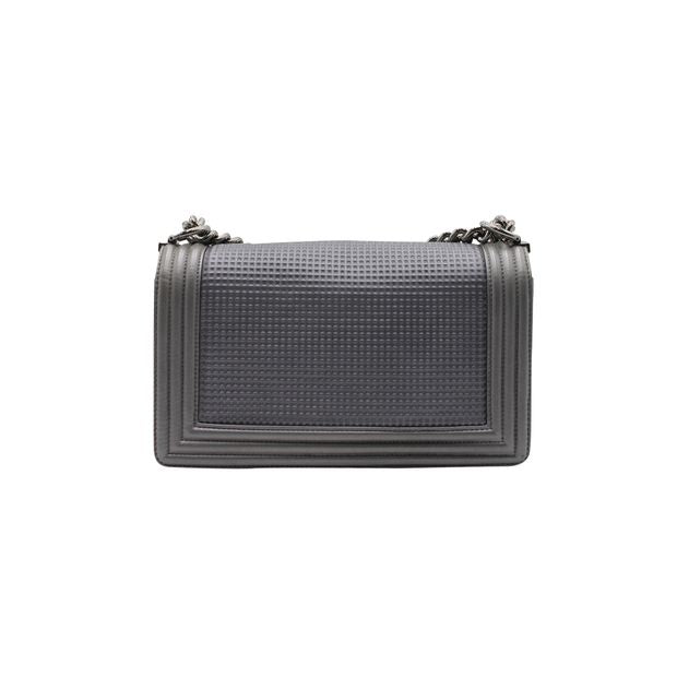 CHANEL Dark Grey/Silver Boy Bag Cruise Collection 2014