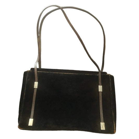 Gucci velvet purse with python straps