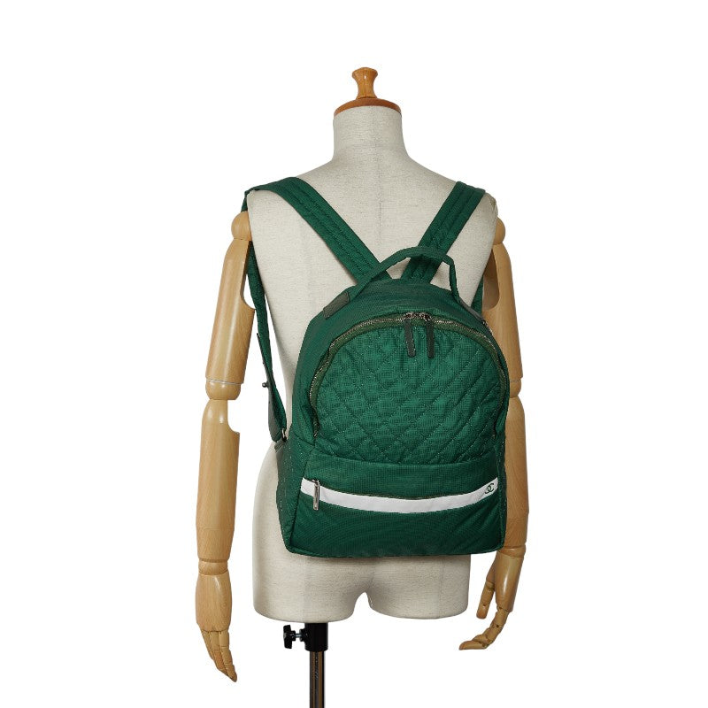 Chanel Rucksack Backpack Green Nylon Leather  Chanel