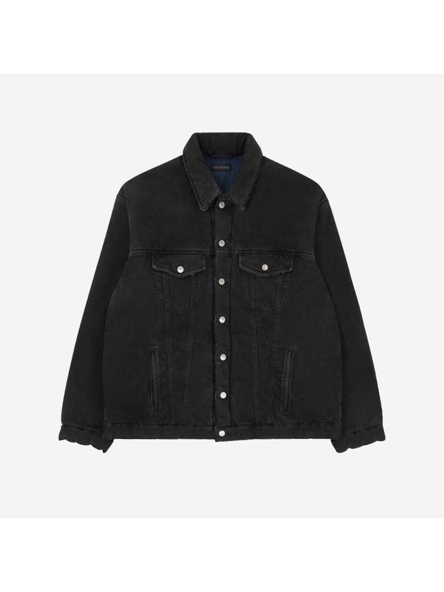 Luxury Balenciaga  Padded Japanese Denim Jacket Black