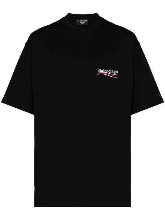 Luxury Balenciaga  Political Campaign Large Fit Short Sleeve T-Shirt Black