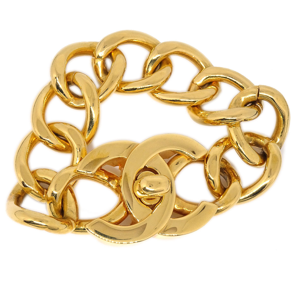 ★CHANEL Turnlock Gold Bracelet 95P