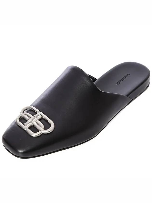 Luxury Balenciaga  Cosy BB Logo Mules Black