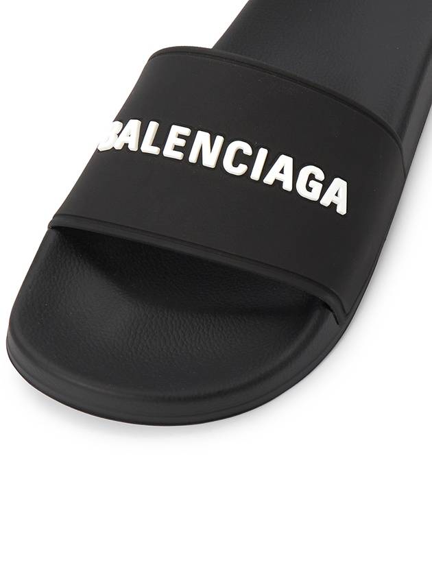 Luxury Balenciaga  Logo Slippers Black