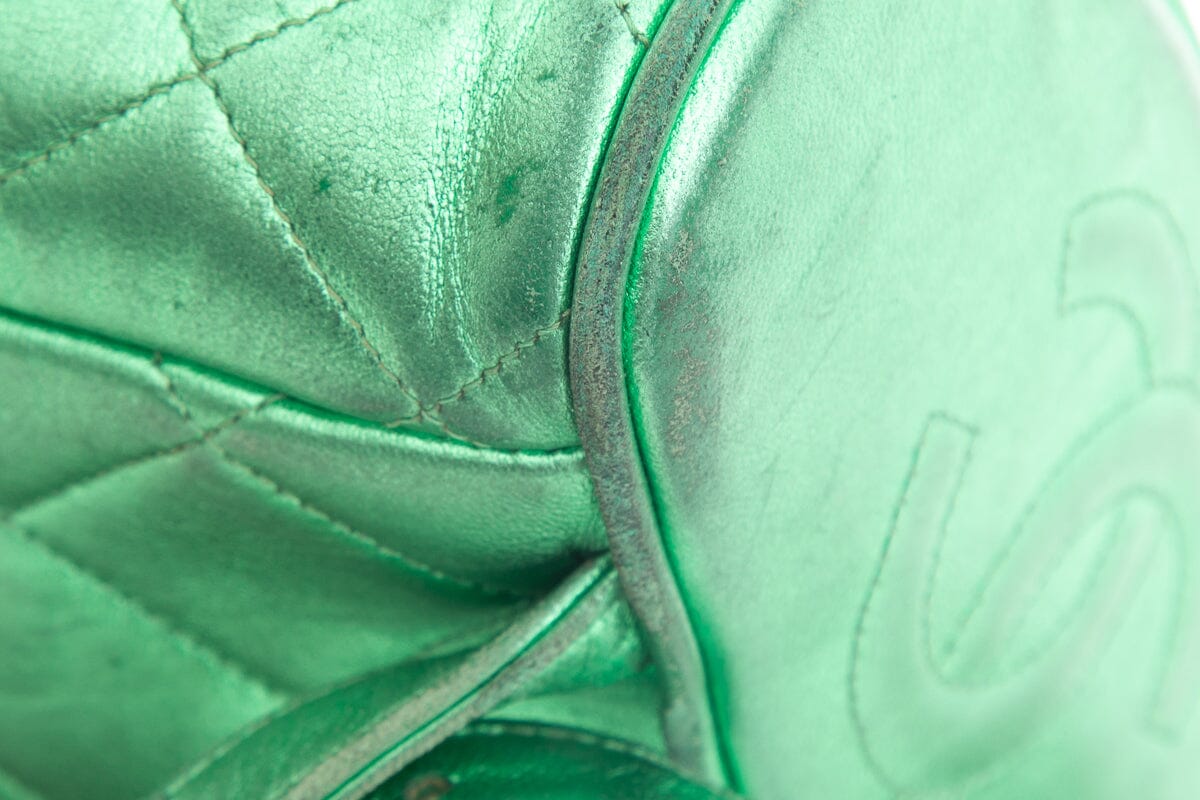 Chanel Vintage Metallic Green Mini Duma Backpack
