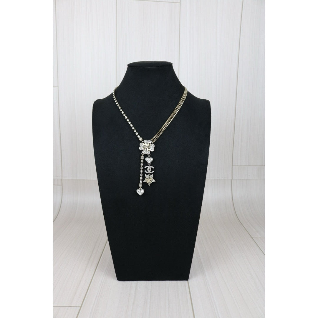 Excellent（Rank SA）｜ CHANEL Coco Mark Four leaf clover Rhinestone Necklace｜X25030108