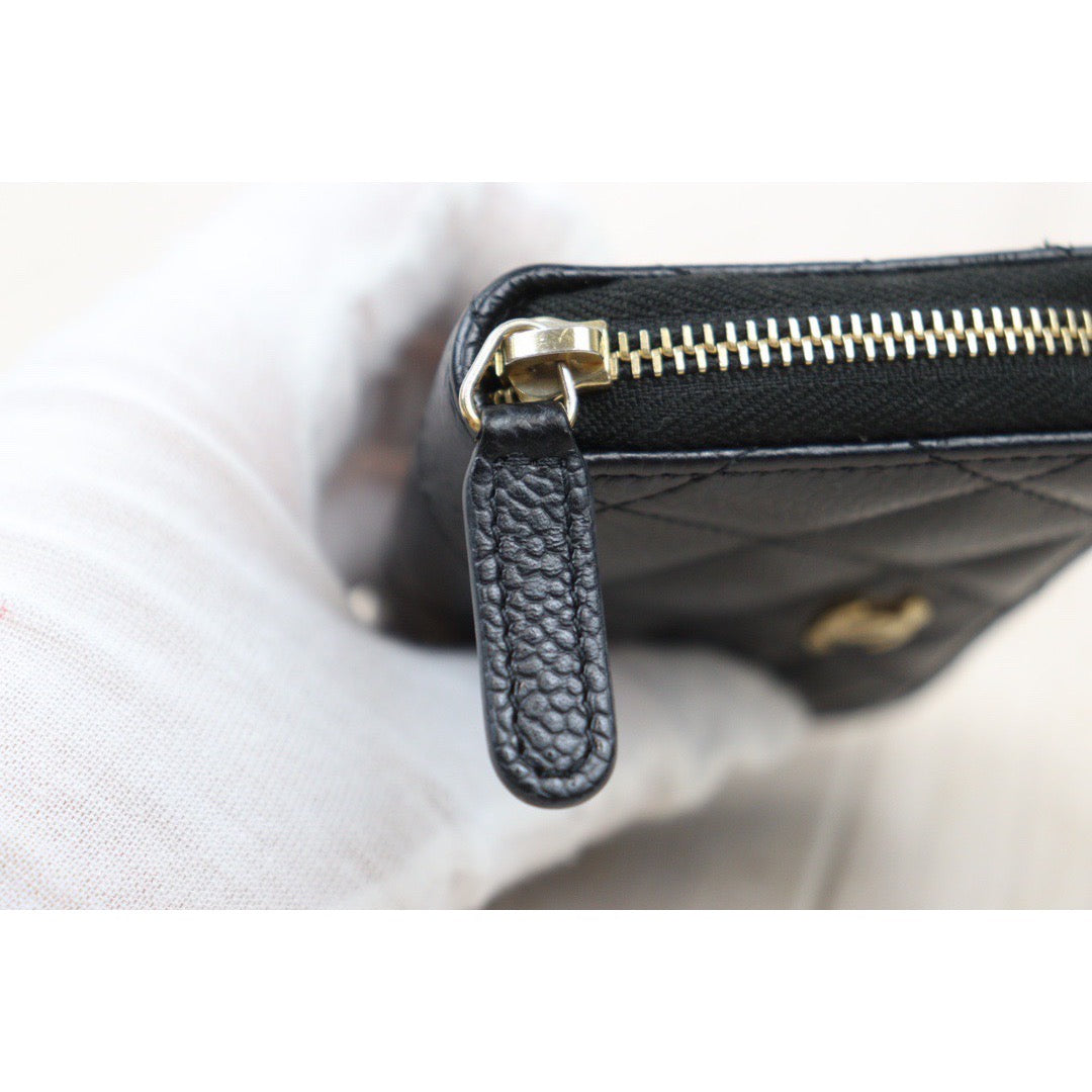 Rank A｜Chanel Caviar Skin Wallet Black Made in 2019 Year｜S24061731