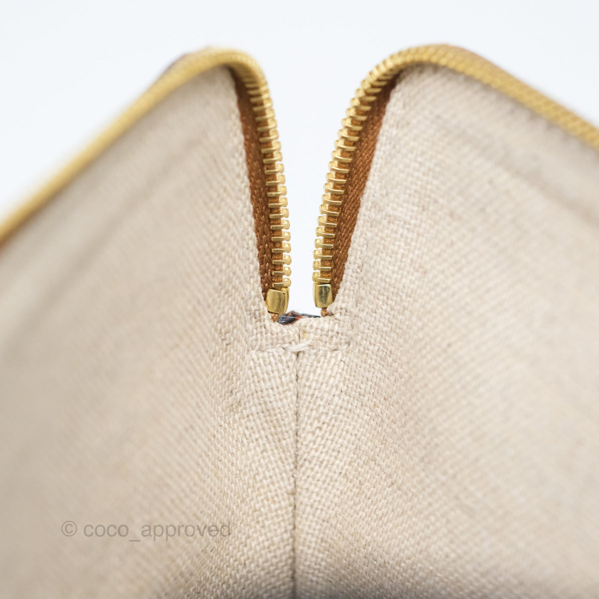 Celine Small Pouch with Strap in Striped Textile Ivory Orange Blue