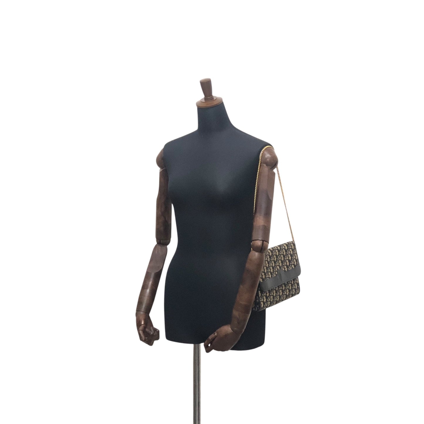 Christian Dior Trotter Chain Shoulder bag Black Vintage nvjjp2