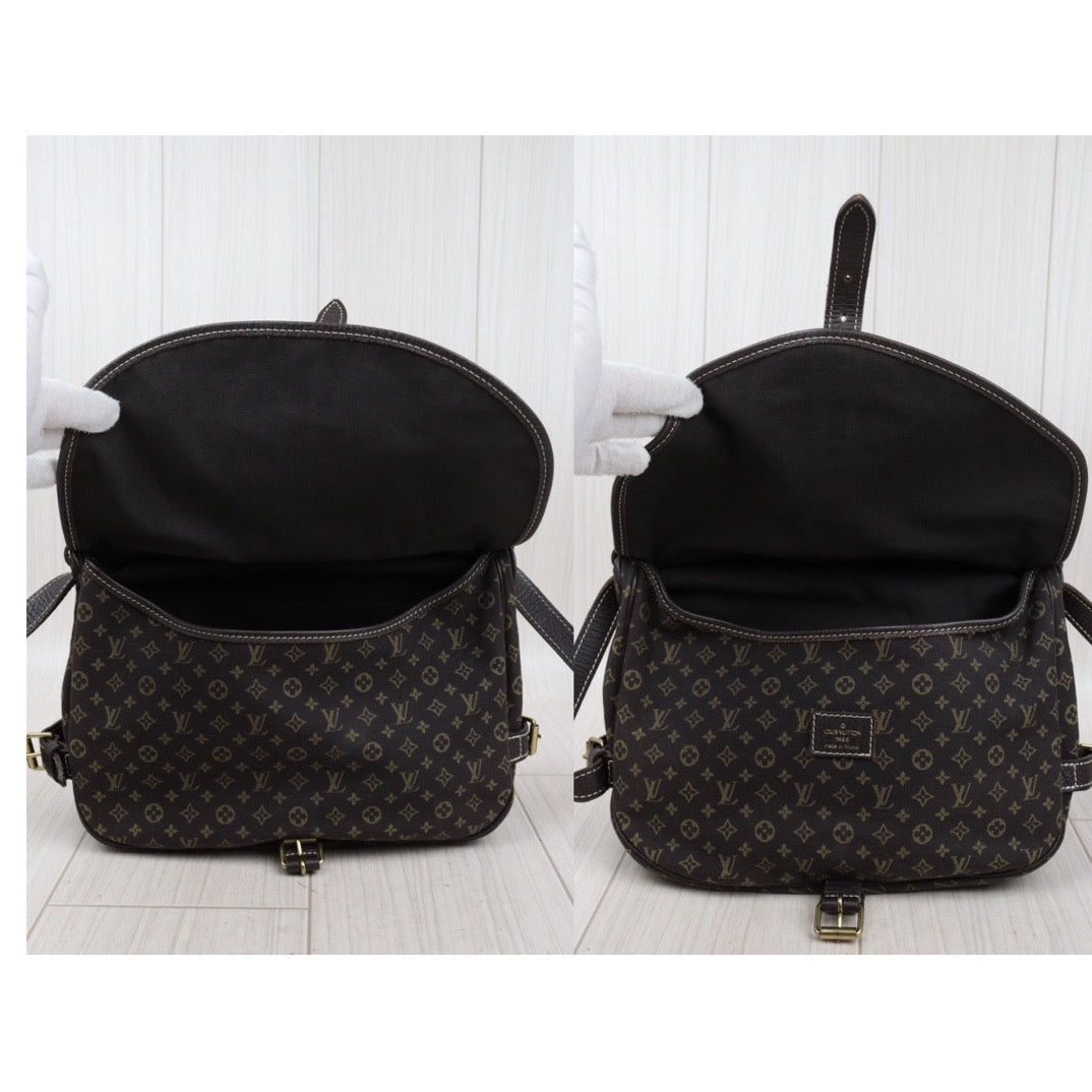 Rank A ｜LV Monogram Mini Run Saumur  Shoulder Bag Canvas Leather Brown｜24032923