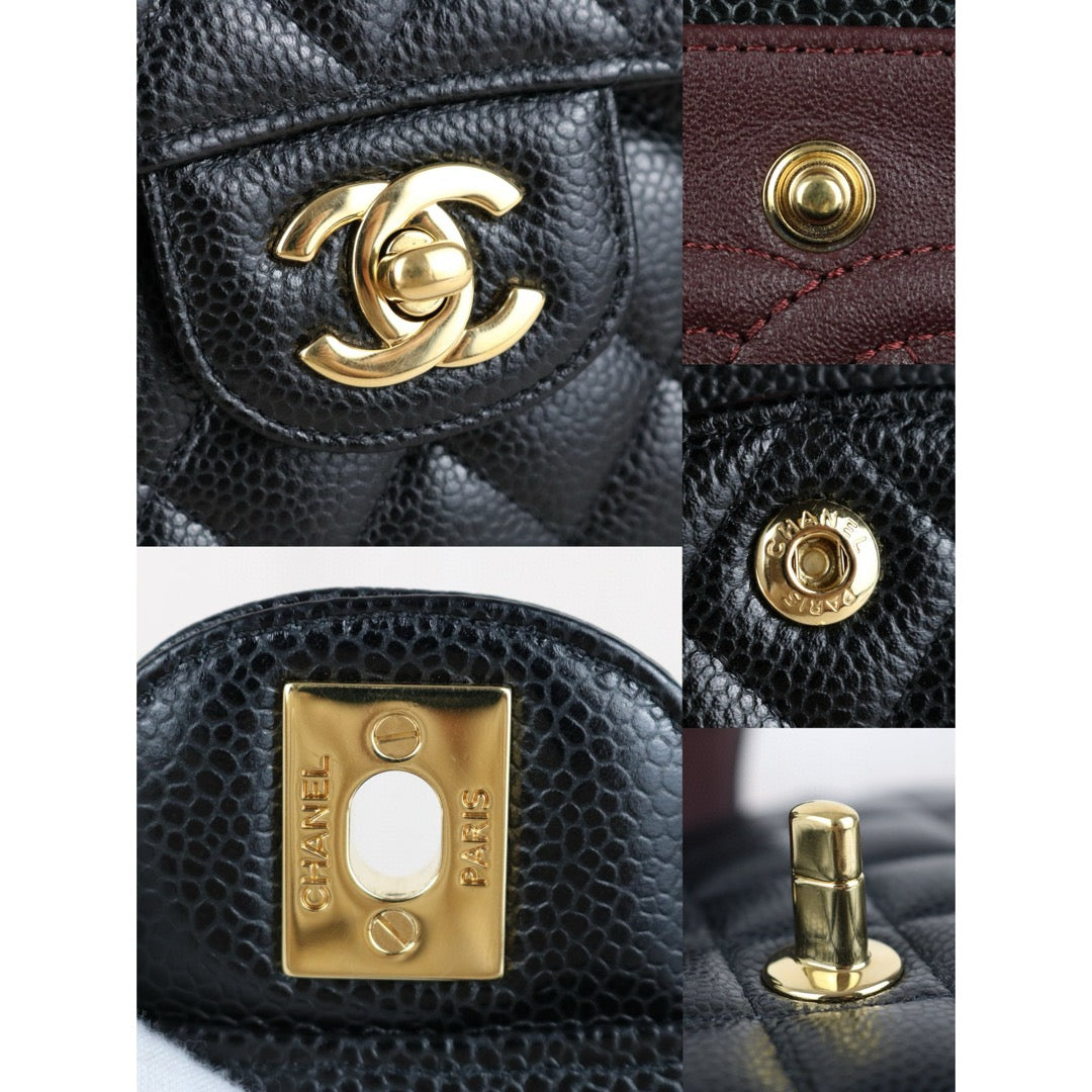 Excellent（Rank SA）｜CHANEL Caviar Skin Matrasse Double Flap 23 Shoulder Bag Black Made In 2020 Year｜S25031402