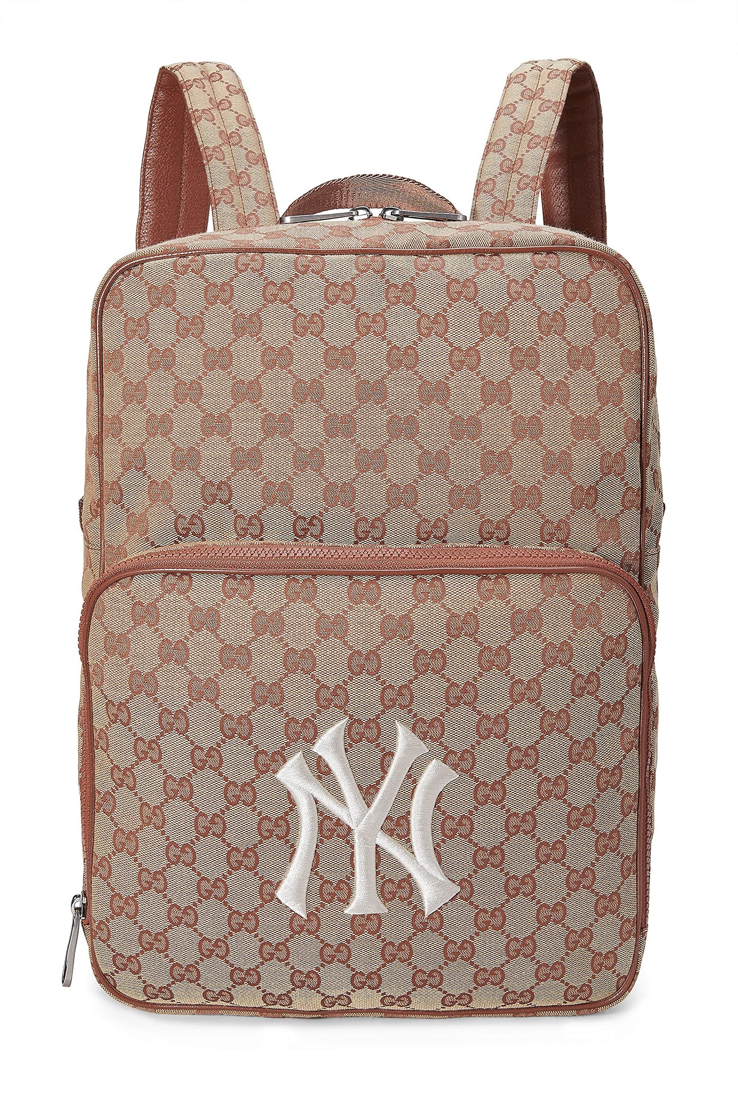 Gucci, Orange GG Canvas New York Yankees Backpack, Pink