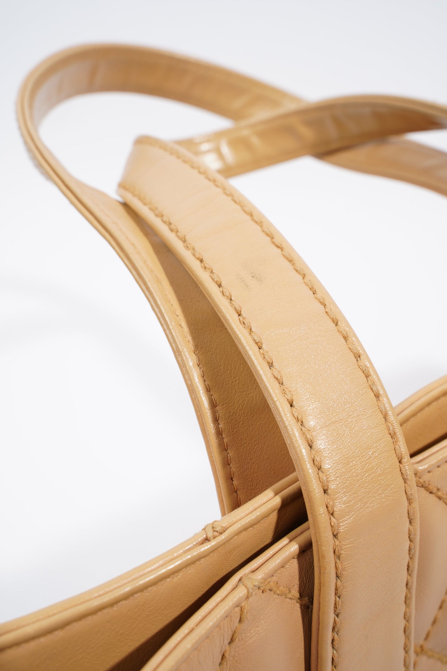 Chanel Wild Stitch Tote Bag Beige Lambskin Leather