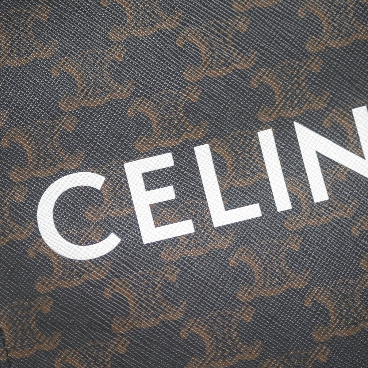 Celine Mini Vertical Cabas Bag Triomphe Canvas Tan