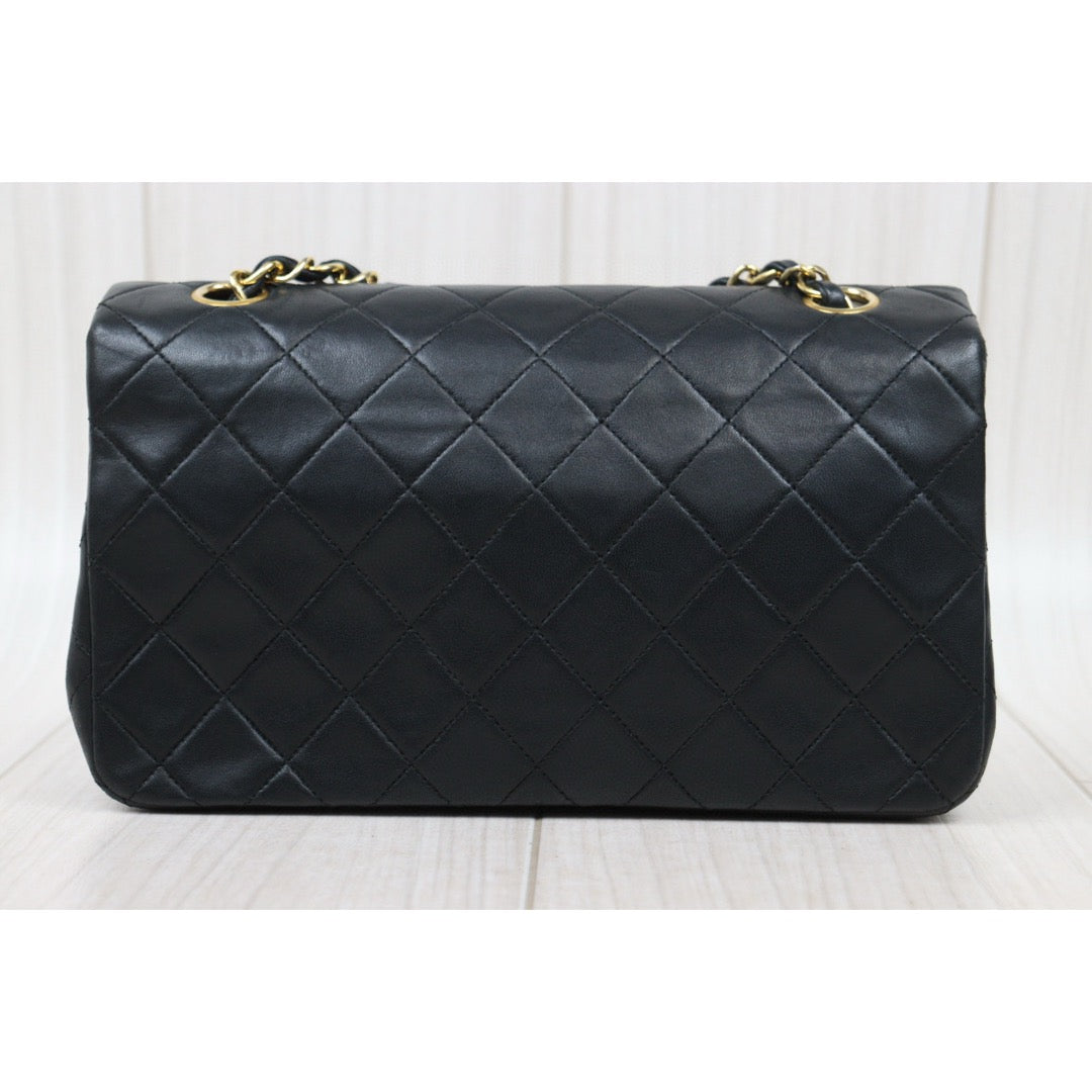 Good ( Rank AB)｜ CHANEL Matrasse Lamb Skin Chain Bag Black Made in 1989-1991 Year｜P25031407