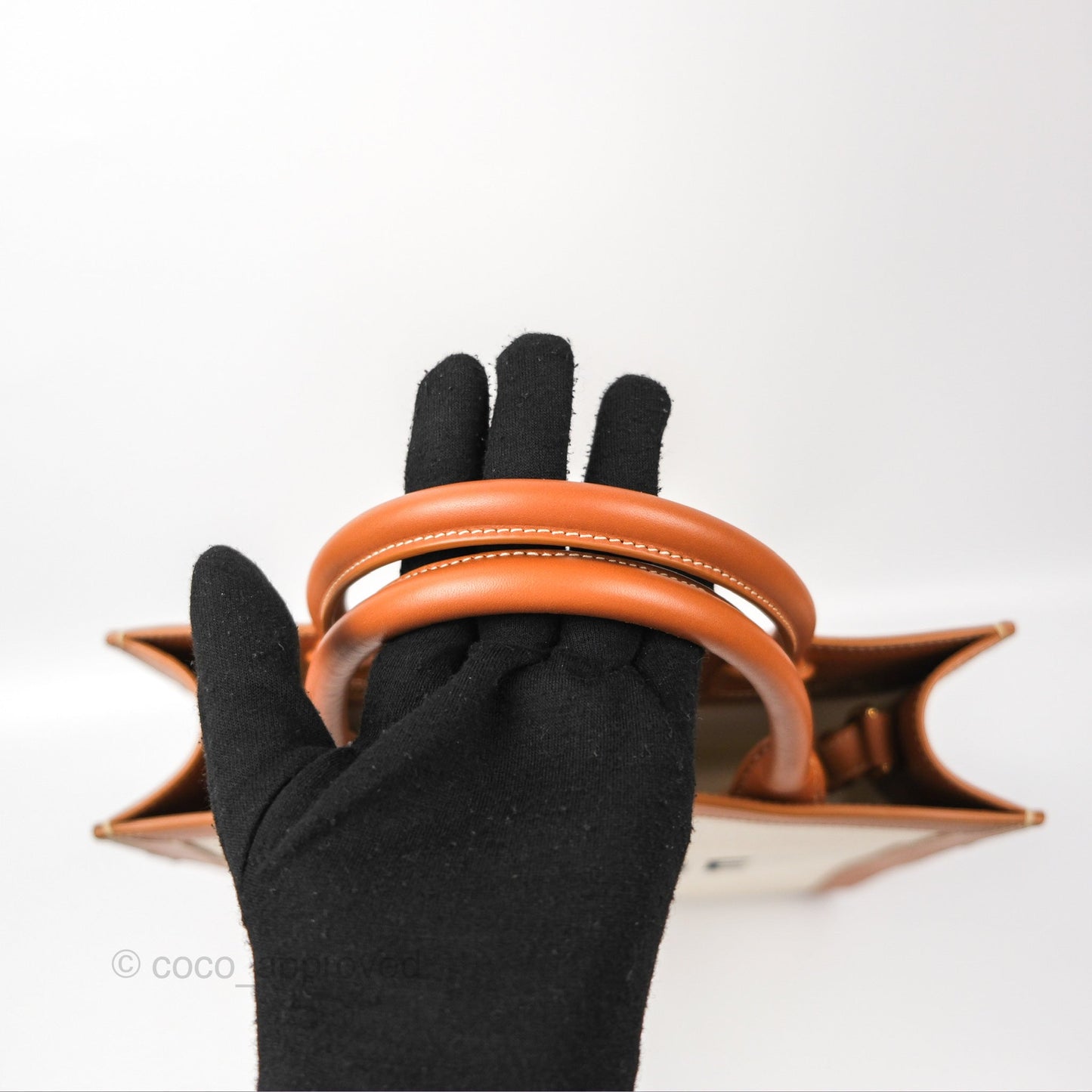 Celine Small Vertical Cabas Tote With Celine Print Natural/Tan