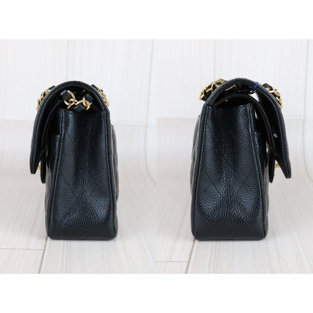 Excellent（Rank SA）｜CHANEL Caviar Skin Matrasse Double Flap 23 Shoulder Bag Black Made In 2020 Year｜S25031402