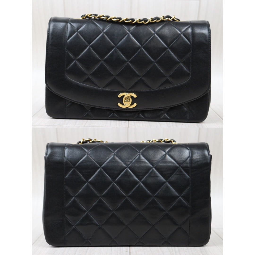 Rank A｜ CHANEL Matrasse Diana 25 Lamb Skin  Chain Bag Made in 1991-1994 Year｜P24061129