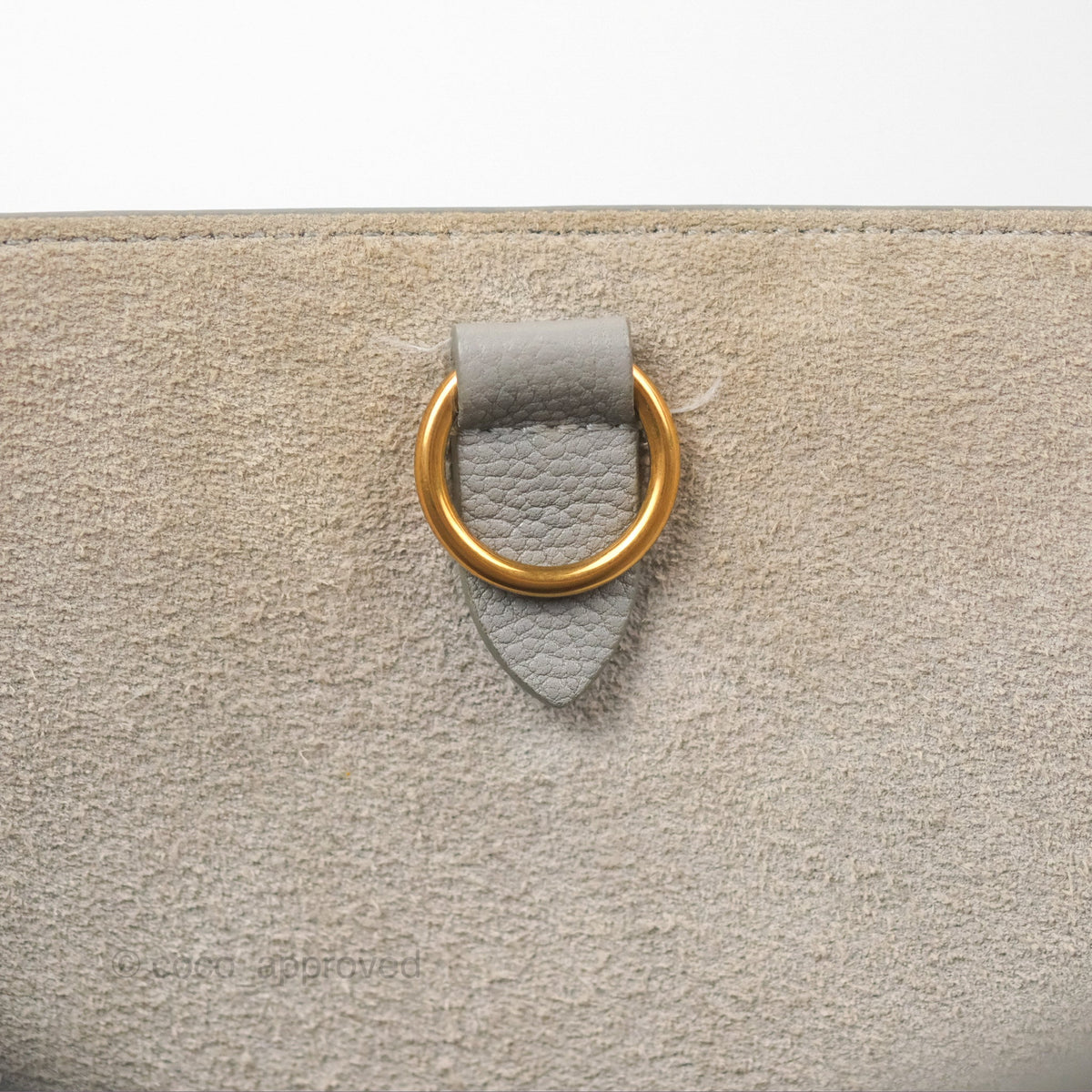 Celine Sangle Bucket Bag Grained Calfskin Grey