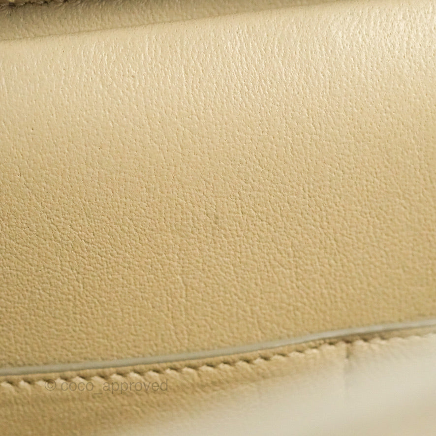 Celine Small Sleek Trapeze Beige Calfskin/Patent