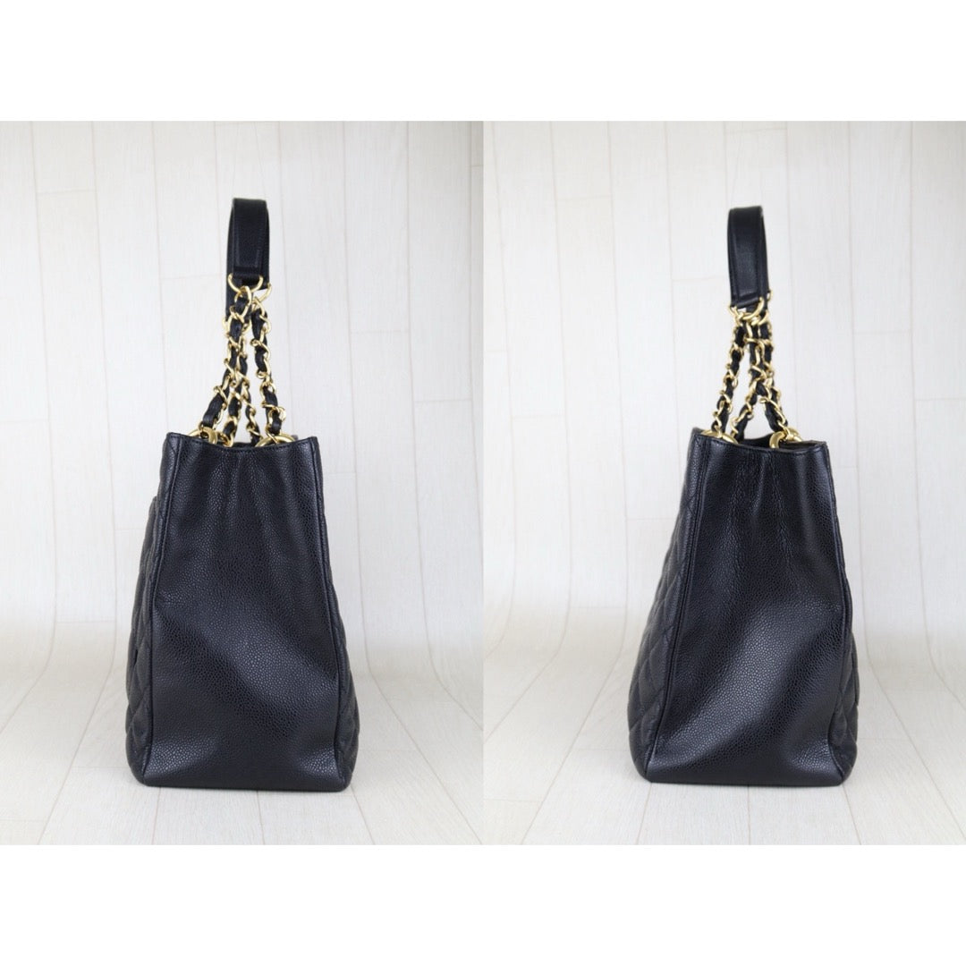 Very Good ( Rank A) ｜ CHANEL Matrasse GST Chain Tote Bag Caviar Skin Black  Made In 2010-2011 Year｜H25052624