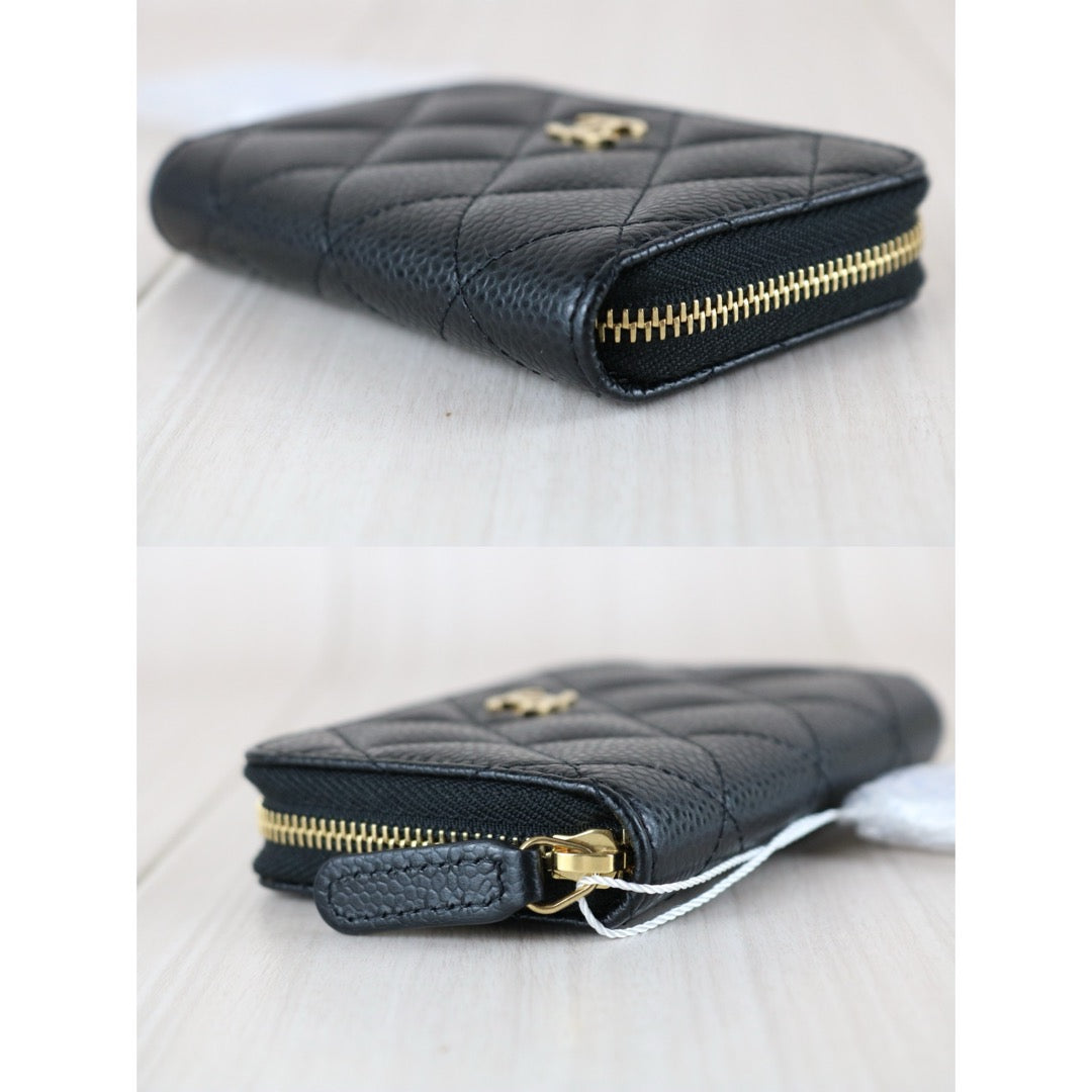 Excellent（Rank SA）｜CHANEL Caviar Skin Calf Leather Coin Purse Black Made In 2018~2019 Year｜X25060311