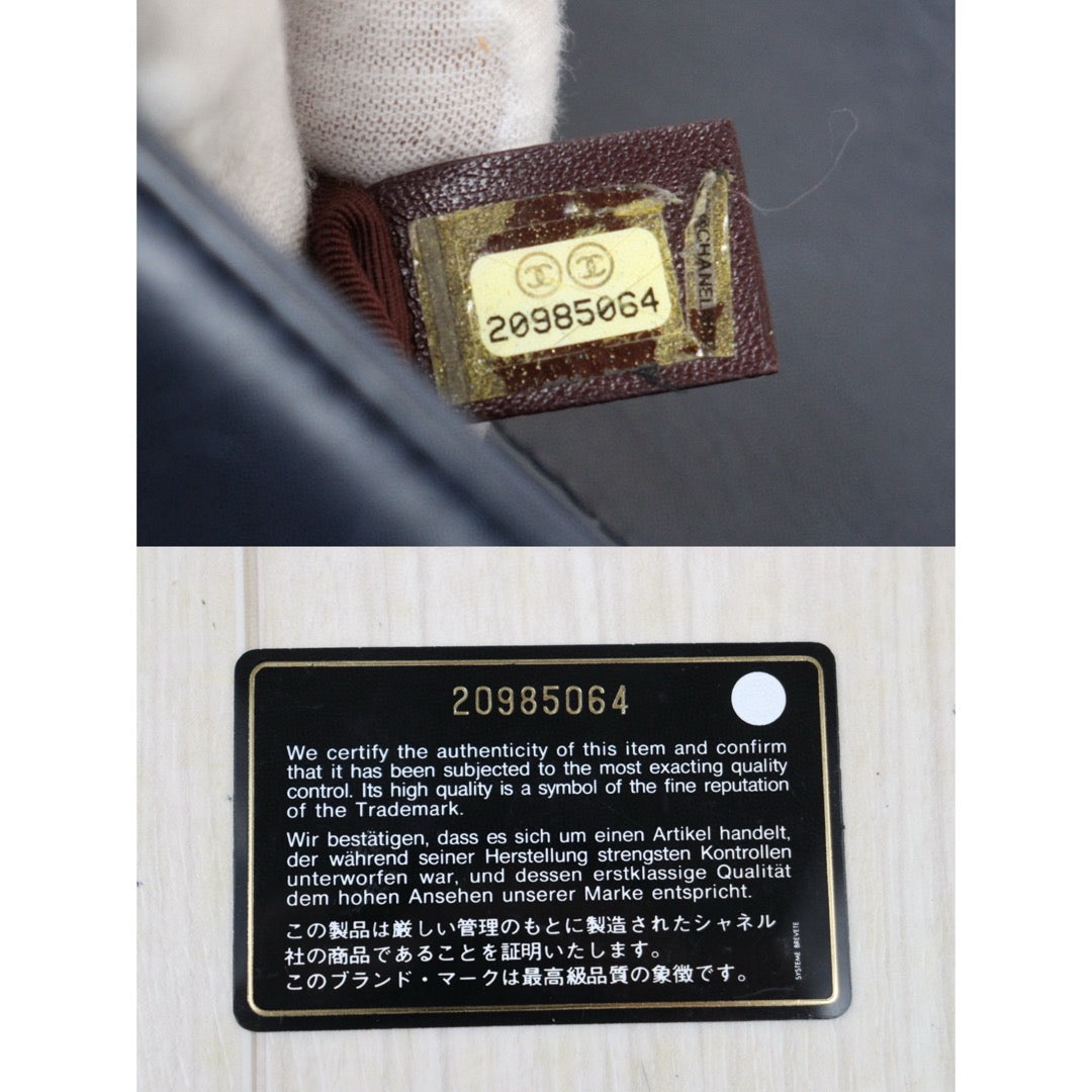 Good ( Rank AB)｜CHANEL Caviar Skin  LeBoy Chain Shoulder Bag Medium Blue  Made In 2014-2015 Year｜P25031404
